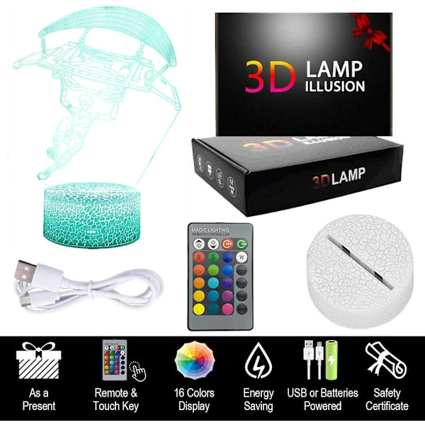 Glidende figur 3D-lamper Battle 3D Vision LED-effekt nat