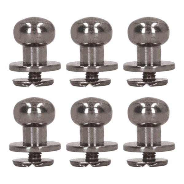 200 set Chicago-skruvar spik högglans 9x8mm utsökt utförande läder koppar nitfäste för DIY kläder väskor silver svart