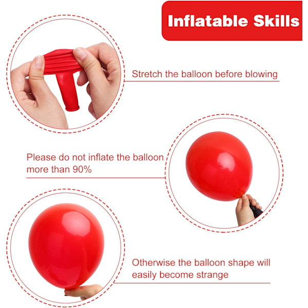 129 st röda ballonger i olika storlekar 18 12 10 5 tum för girlangbåge, premium röda latexballonger för födelsedagsfest bröllop Alla hjärtans dag babyshower Red