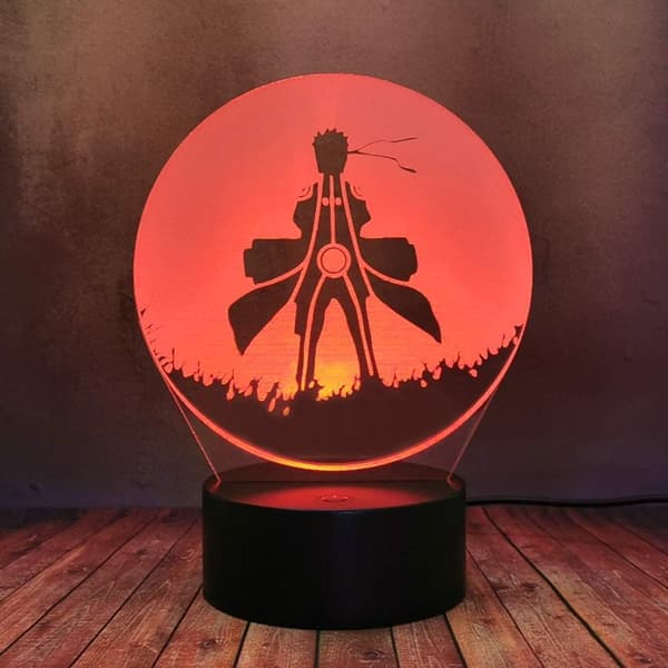 Naruto Kakashi Uchiha Sasuke 3D Illusjon Nattlys Lampe Sm