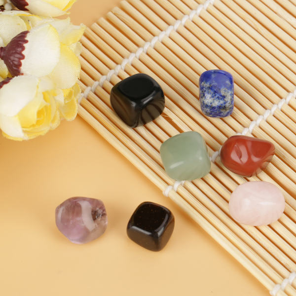 7PCS Naturlig Kristall Healing Tumbled Stones Set Yoga Chakras Energistener