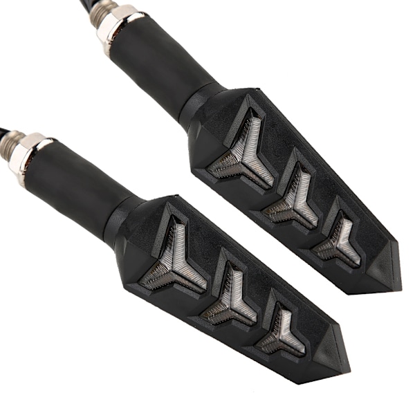 1 Par Motorsykkel LED Blinklys Lampe Fiskebein Y-Form Strømmende Blinklys