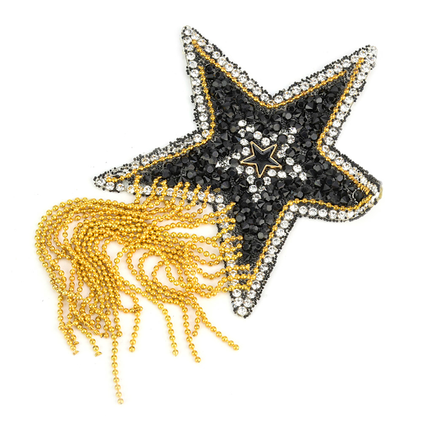 Plast DIY självhäftande stjärnmönster kläder strass tofsar lappar kläder väskor applikationer #3