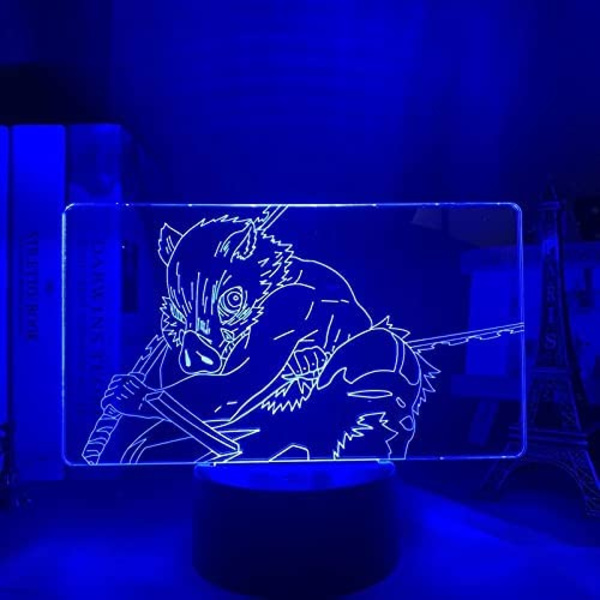 Anime-lampa nattlampa LED Demon Slayer Inosuke Hashibira 3D