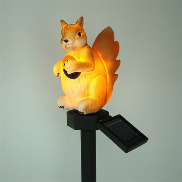 Hage Solcellelampe Utendørs Dekor, Resin Ekorn Solcelle LED L