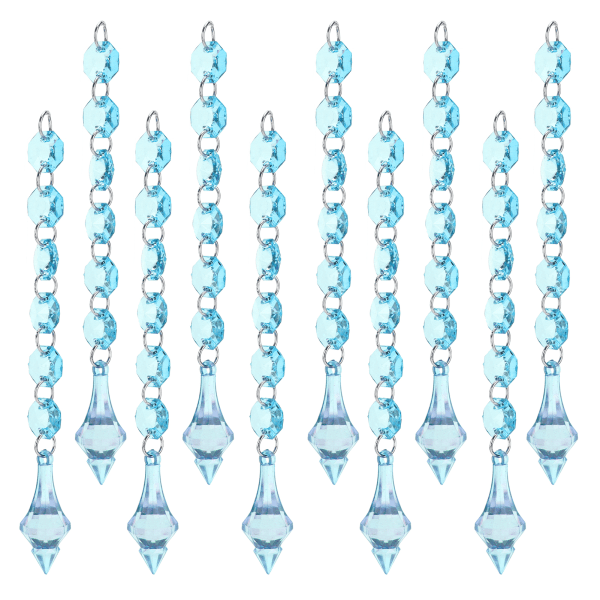 10 stk akryl anheng 15 cm lysdekorasjon for lysekroner skudd vindu juletre Blue