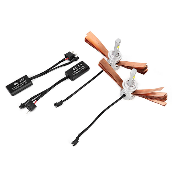 2 stk. Ren Aluminium Legering Mini Dobbelt Varmeafledning Bil LED Forlygte Høj Lysstyrke Forlygte H7