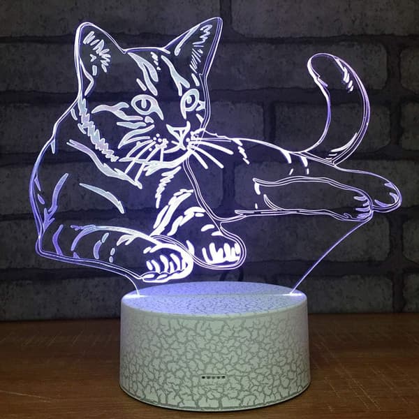 Abstrakt 3D blomma optisk illusion nattlampa 7 färger C