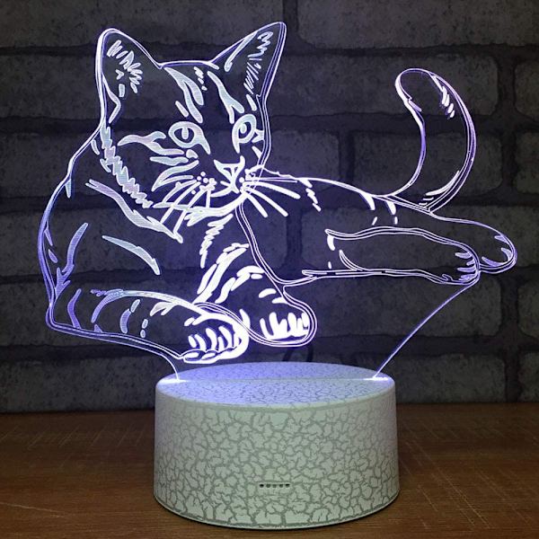 Abstrakt 3D Blomst Optisk Illusjon Nattlys 7 Farger C