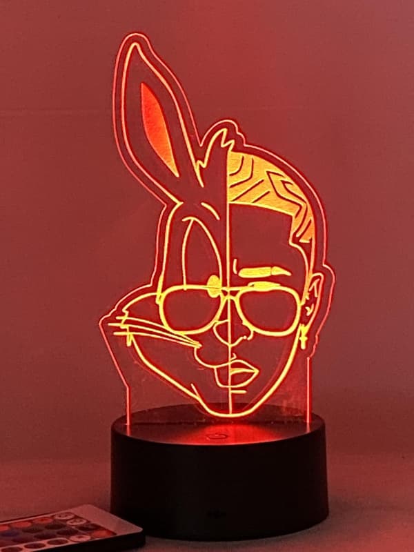 Bad Bunny Bugs 3D LED-nattlampa Svart