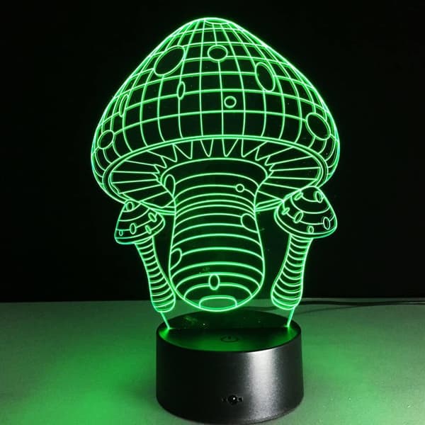 Sopp 3D Illusjon Nattlys Akryllys 3D Kunst Sopp
