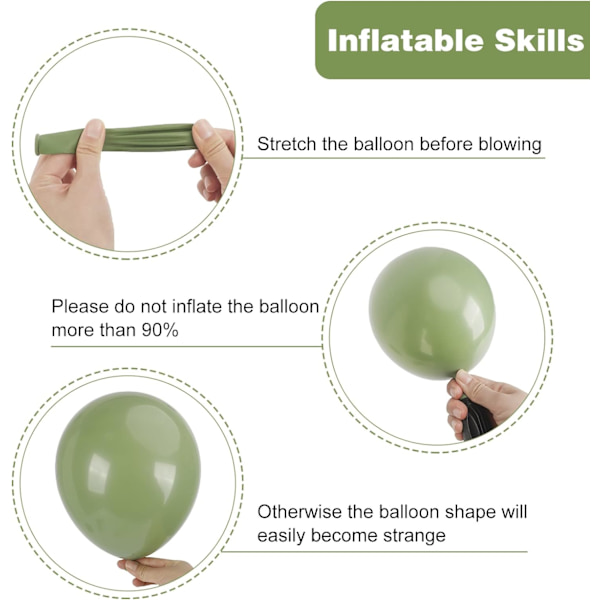 129 st salviagrön ballonger latexballonger olika storlekar 18 12 10 5 tum olivgrön festballong kit för födelsedagsfest examen babyshower bröllop Sage Green