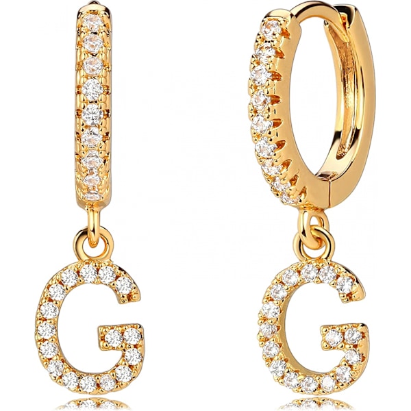 AVEKI 18K Delikat förgylld Pave Cubic Zirconia Brev Charm