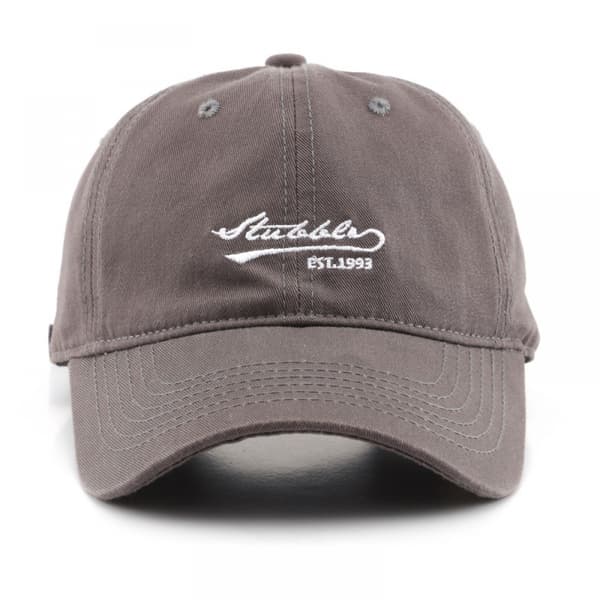 Kirjaimin brodeerattu hattu, säädettävä baseball-lippis Grey