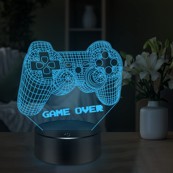 3D Spelkontroll Nattlampa Spel Över Ljus Spelkonsol Illusion Lampa