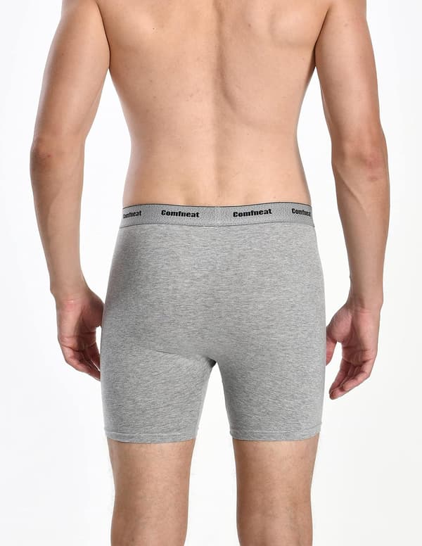 Herre 6-pakning Boxer Briefs Bløde Åndbare Undertøj S-XXL Open Fly Black Grey L