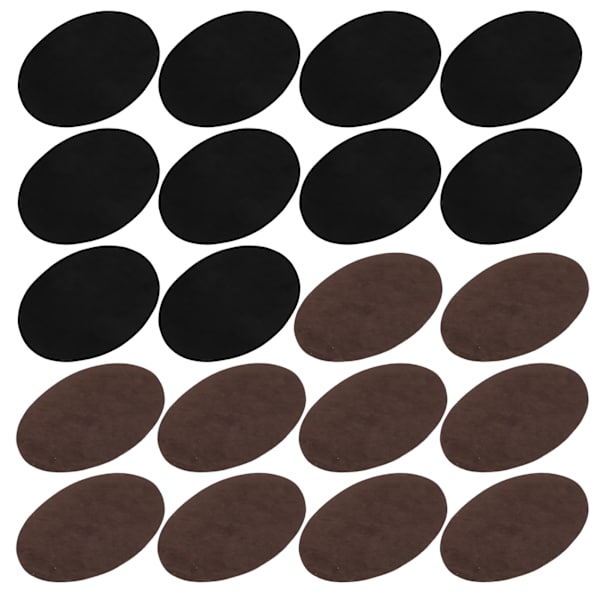 10 Par Iron-on-lappar Flockad Lim Oval Ärm Armbåge Knä Tyg Reparation DIY Dekoration (5 Par Svart 5 Par Kaffe)