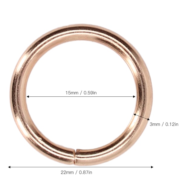 50 stk metallringer 15x3mm jernmateriale robust holdbar multifunksjonell utsøkt O-ringer metall Gold