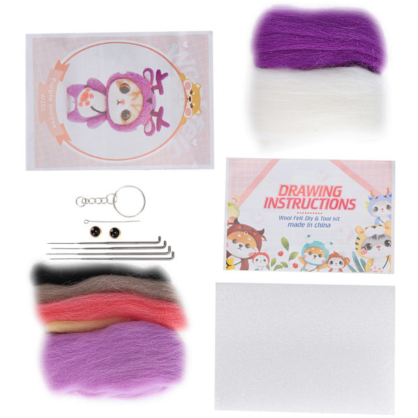 Nålfiltning Ull Kemisk Fiber Plyschdocka Tillverkning DIY Material Nål Handgjord Hantverk(201# Älg )