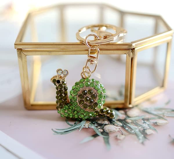Søde dyre nøgleringe til kvinder Bling Rhinestone Charm Key R B