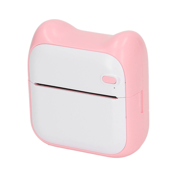 Termisk printer Bluetooth direkte forbindelse USB opladning 203DPI 1000mAh bærbar mini billedprinter med pink printpapir