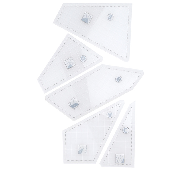 5 st Quilting Linjaler DIY Transparent Akryl Quilting Mallar Set för Hantverk Professionell Sömnad Present