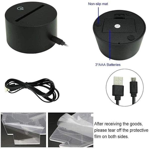 Lampa 3D LED Nattlampa Presenter Sängrum En Delig Anime Luffy Zoro Flerfärgad Touch Optisk Bordlampa för Sovrumsdekoration Julfestivalpresent Skicka Vän