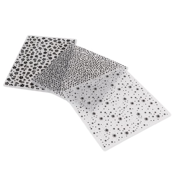 3 stk. Embossing-mapper, dekorative plastmaler for DIY-skrapbøker og kortlaging