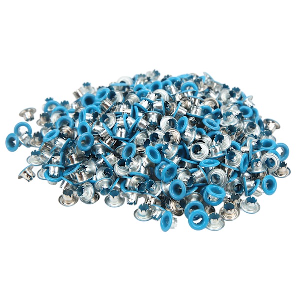 500 st Öglett Grommet Rund Kant Färg Fint Utövande Bra Seghet Metall Öglor för Skor KläderBlå