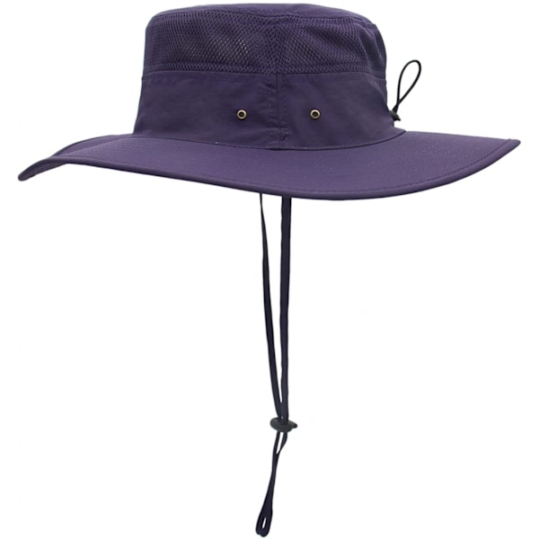 Hatt för män Solhatt UPF 50+ Bred Brätte Bucket Hat Vindtät Fiske Purple