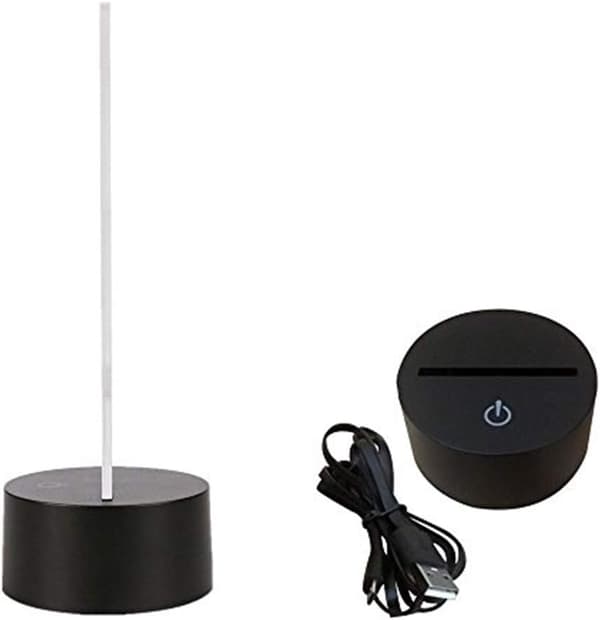 3D Illusion 4 Kærlighedshjerte Balloner Natlampe, USB 7 Farver C