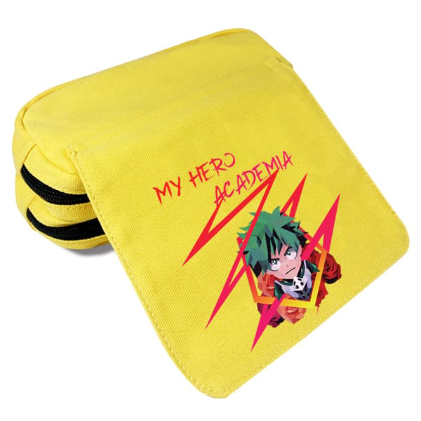 My Hero Academia Canvas Rymlig Dubbelskikts Pennfodral G
