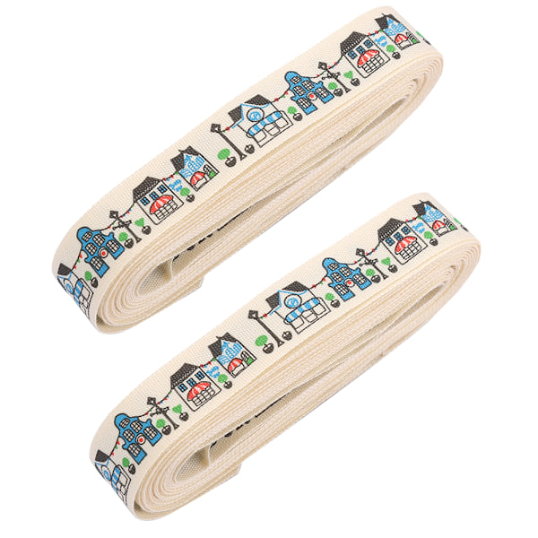 2 st webbingband tecknad målning DIY bröllopspackning kläder dekoration tillbehörStil 2