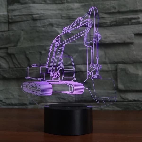 3D Optisk Illusion Gravemaskine Farverig Lyseffekt Touch