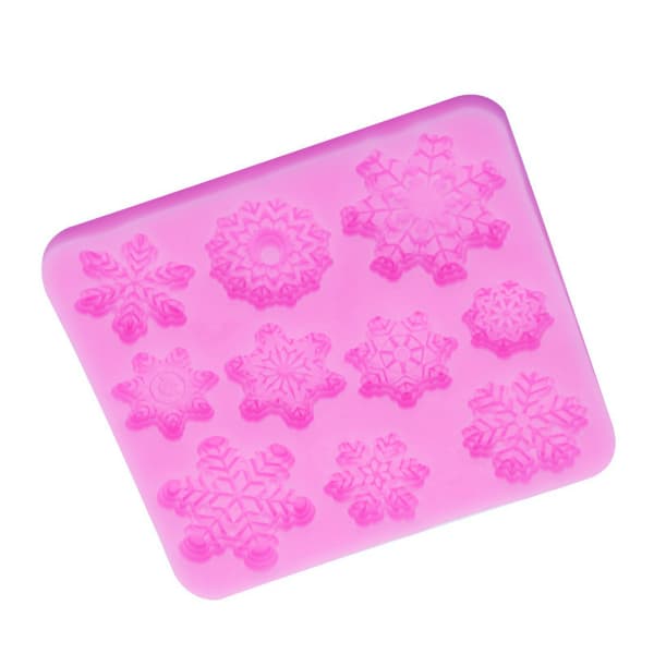 2 st 3d snöflinga fondantform jul snöflinga sili