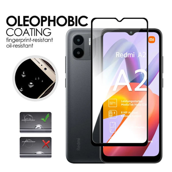 För Xiaomi Redmi A2 Plus  2.5D Full Glue HD skärmskydd