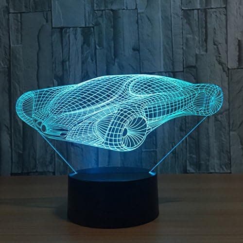 3D Bil Lampe Natlys Touch Bord Skrivebord Optisk Illusion La