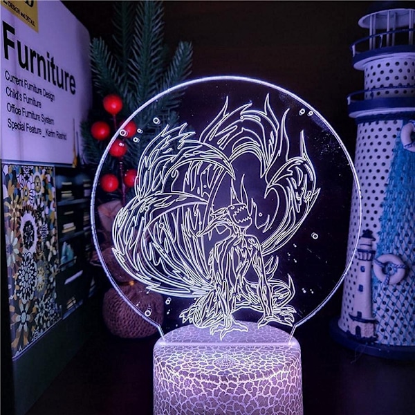 Naruto Nattlampe, 3D Illusjon Smart Lampe, 16 Farger Ch