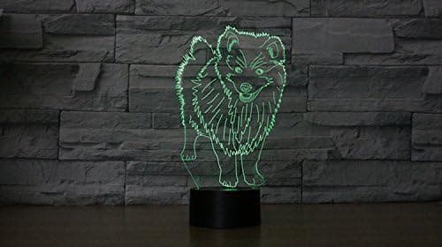3D Samoyed Djur Nattljus Touch Bord Skrivbord Optisk Illus