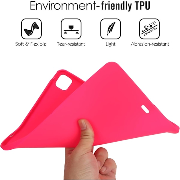 For iPad Pro 11 tommer M4 Deksel 2024, UUcovers Lettvekts Myk TPU Bakside Støtsikker Deksel Anti-Ripe Hud Skall Silikon Gummi Deksel Rose 2024 Pro 11
