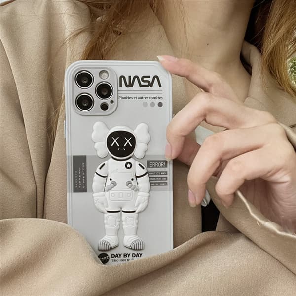 Kompatibel med iPhone13Pro, Silikon Støtsikker 3D Kawaii C