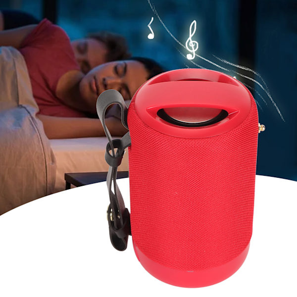 Bluetooth-högtalare multifunktionell IPX5 vattentät stark bas stereoljud handsfree-samtal bärbar trådlös högtalare för hemresa fest Red