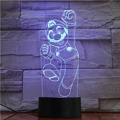 3D Spill Super Figur Nattlys, 3D Illusjonslampe 16 Farger