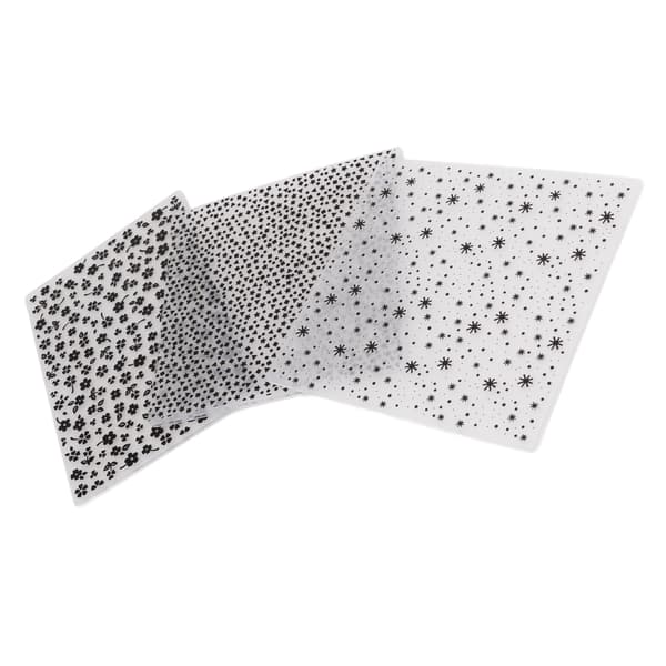 3 stk. Embossing-mapper, dekorative plastmaler for DIY-skrapbøker og kortlaging