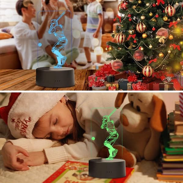 3D Illusjon LED Nattlys, 7 Farger Gradvis Endring Berøring