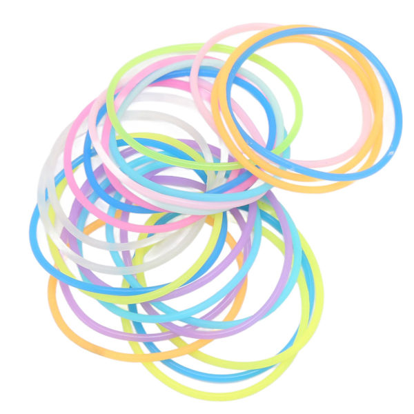 24 st Luminescerande Silikon Jelly Armband Mjuka Flexibla Elastiska Flerfärgade Silikon Armband Armband för Flickor Kvinnor