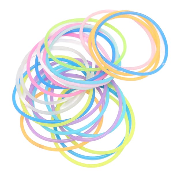 24 stk. Luminescerende Silikon Jelly Armbånd Bløde Fleksible Elastiske Multifarvede Silikon Armbånd til Piger Kvinder