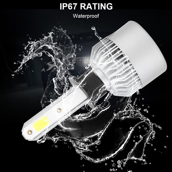 2 stk S2-COB H1 Bil LED Hovedlys 6000K IP67 Vanntett Frontlys