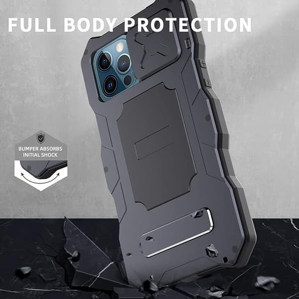 Kompatibel med iPhone 12 Pro Max Vanntett Metall Deksel, Bui
