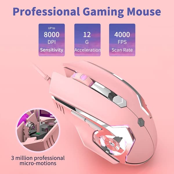 AJ120 Kablet Gamingmus Programmerbar 6 Knapper, 4 Justerbare